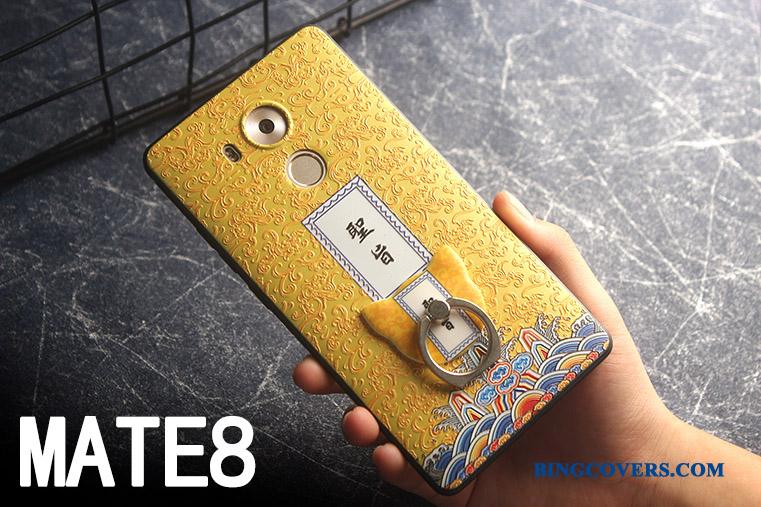 Huawei Mate 8 Gul Relief Beskyttelse Kreativ Telefon Etui Palads Cover