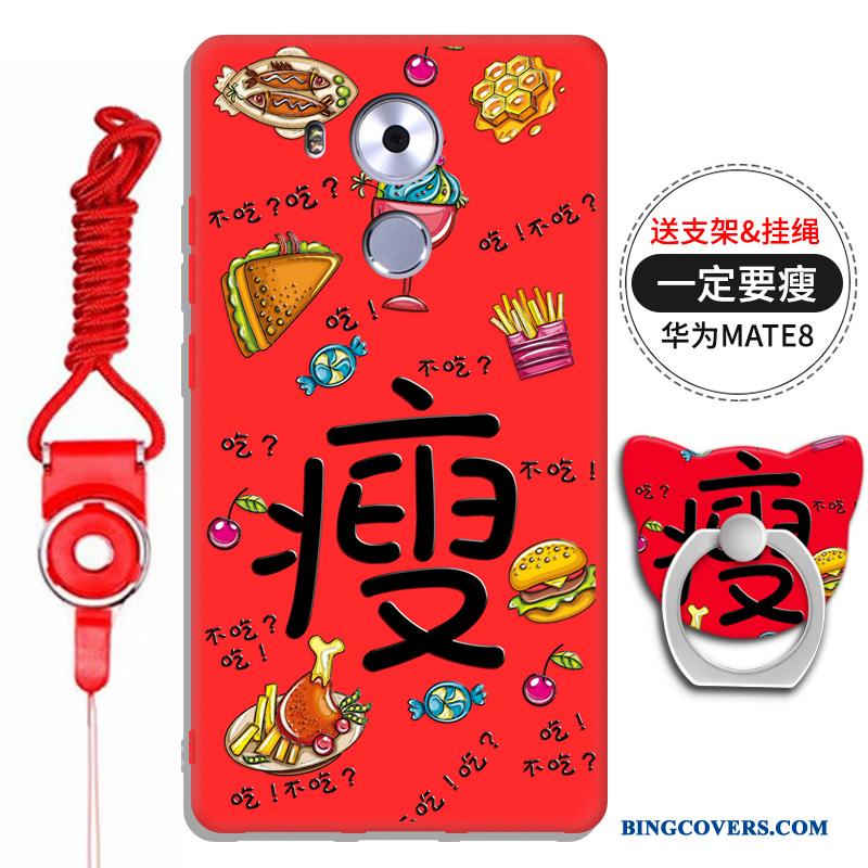 Huawei Mate 8 Tredimensionale Anti-fald Alt Inklusive Telefon Etui Rød Support Hængende Ornamenter
