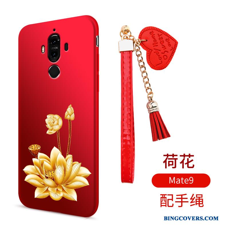 Huawei Mate 9 Blød Beskyttelse Rød Silikone Etui Telefon Cover