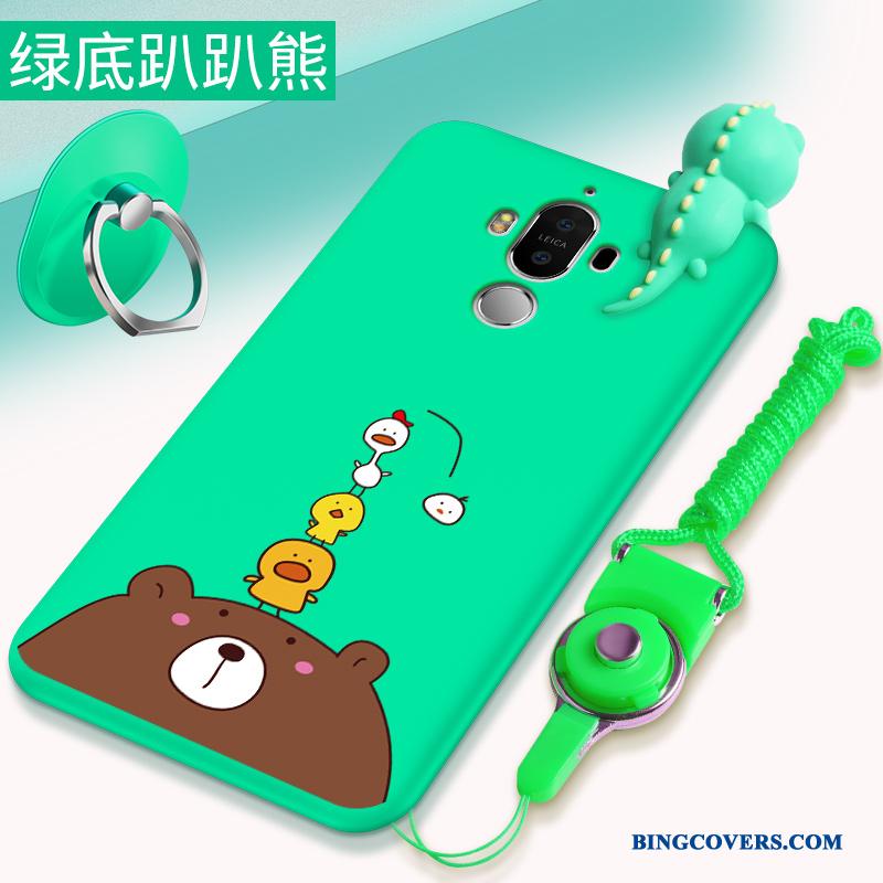 Huawei Mate 9 Cartoon Nubuck Blød Cover Grøn Etui Beskyttelse
