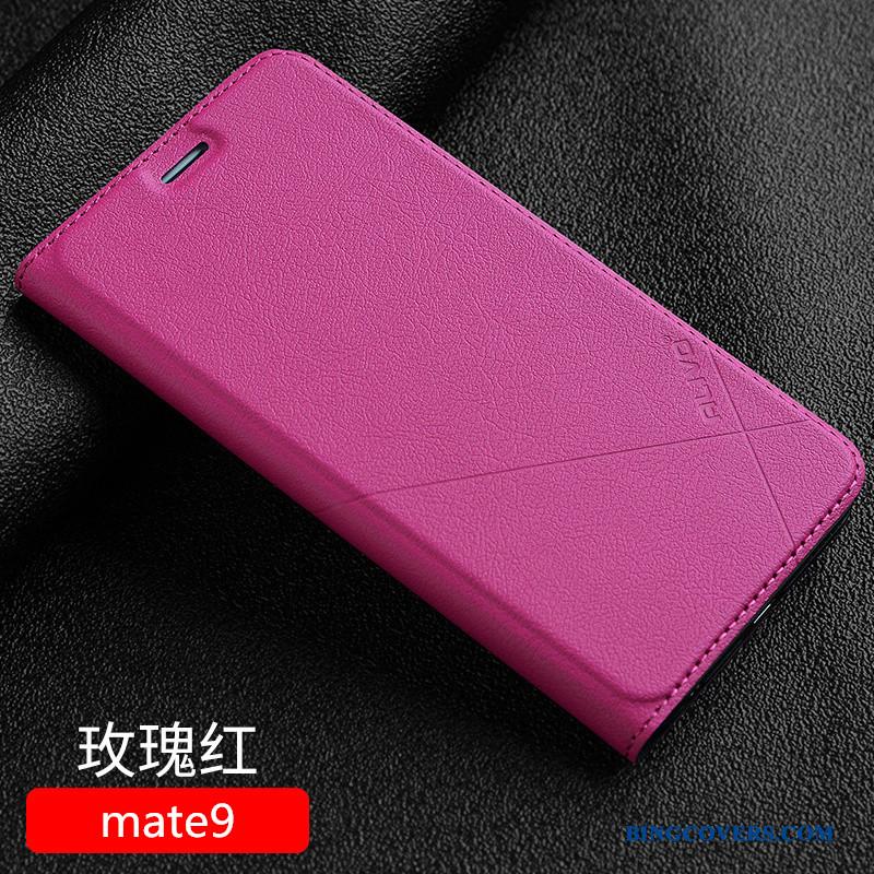 Huawei Mate 9 Clamshell Cover Telefon Etui Alt Inklusive Lædertaske Anti-fald Rød