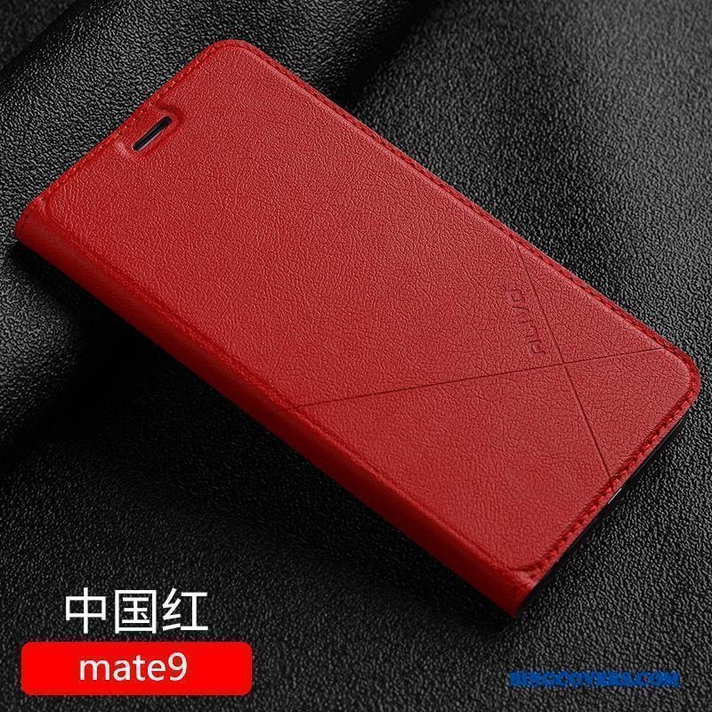 Huawei Mate 9 Cover Beskyttelse Alt Inklusive Anti-fald Lædertaske Sort Telefon Etui