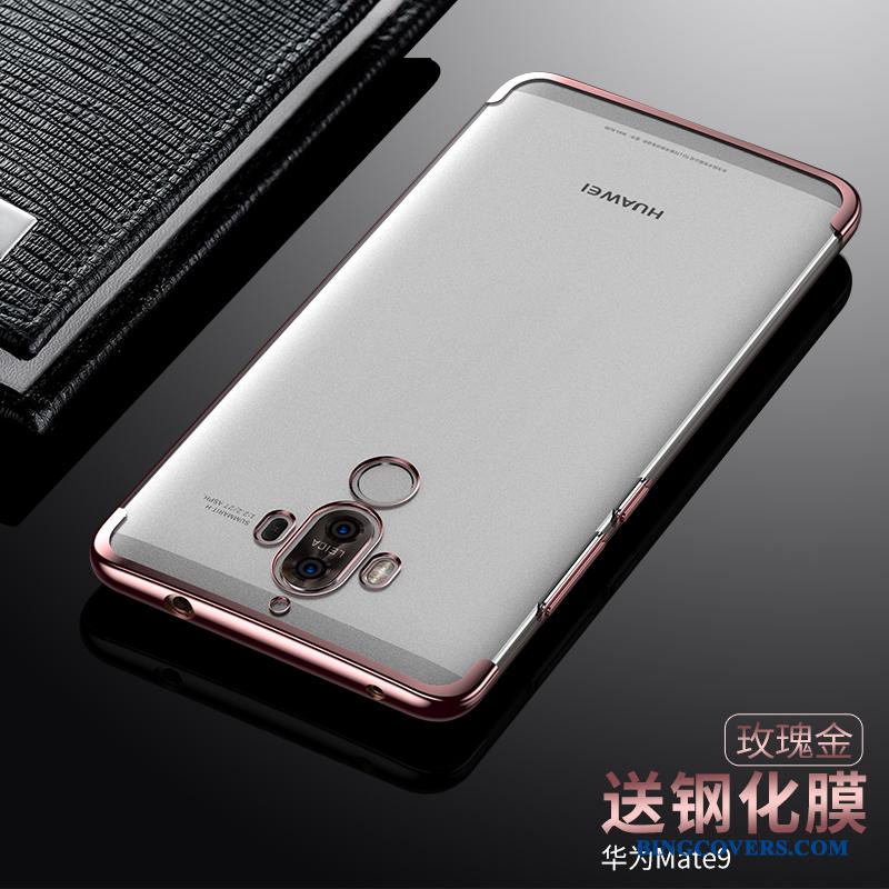 Huawei Mate 9 Cover Gennemsigtig Tynd Telefon Etui Rosa Guld Silikone
