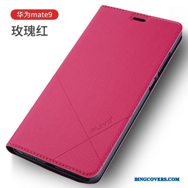 Huawei Mate 9 Etui Anti-fald Telefon Lædertaske Cover Beskyttelse Clamshell
