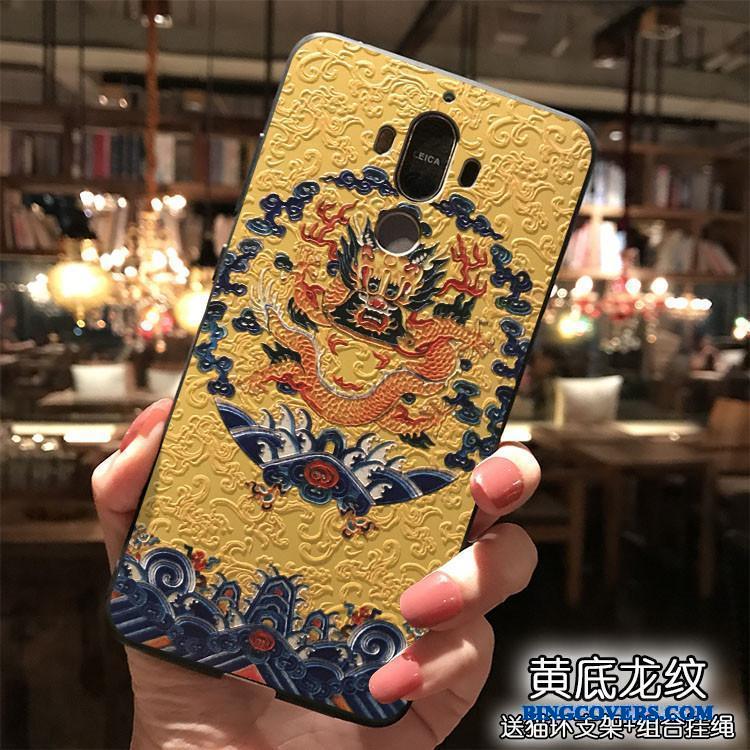 Huawei Mate 9 Etui Hængende Ornamenter Cover Silikone Kinesisk Stil Telefon Gul