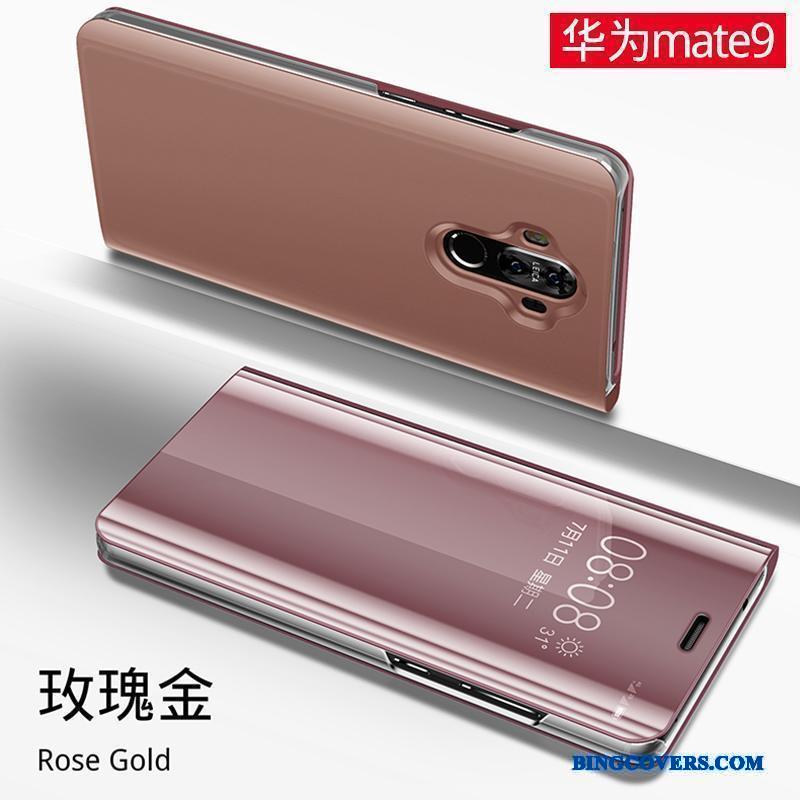 Huawei Mate 9 Folio Guld Telefon Etui Lædertaske Beskyttelse Cover Anti-fald