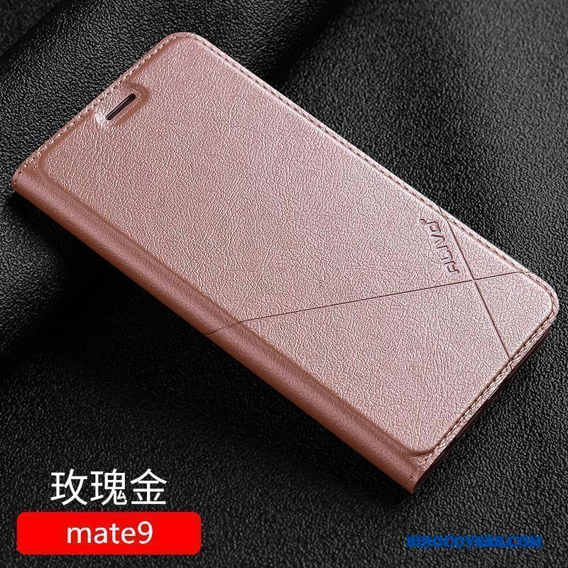 Huawei Mate 9 Lædertaske Telefon Etui Cover Guld Beskyttelse Alt Inklusive Anti-fald