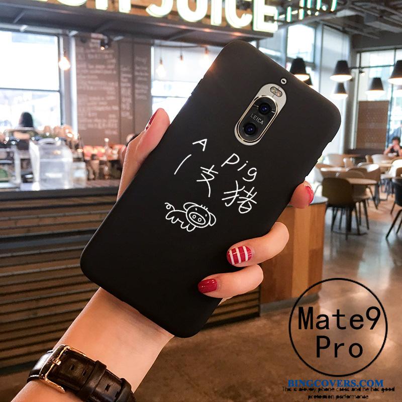 Huawei Mate 9 Pro Etui Blød Sort Silikone Trend Hvid Beskyttelse Af Personlighed