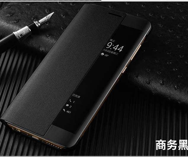 Huawei Mate 9 Pro Lædertaske Folio Cover Anti-fald Vinduer Telefon Etui Beskyttelse