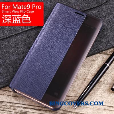 Huawei Mate 9 Pro Lædertaske Folio Cover Anti-fald Vinduer Telefon Etui Beskyttelse