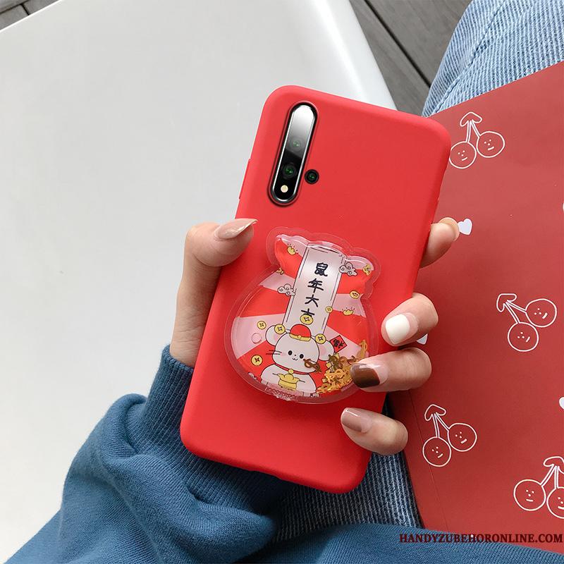 Huawei Nova 5t Etui Rød Cover Cartoon Elskeren Rotte Silikone Smuk