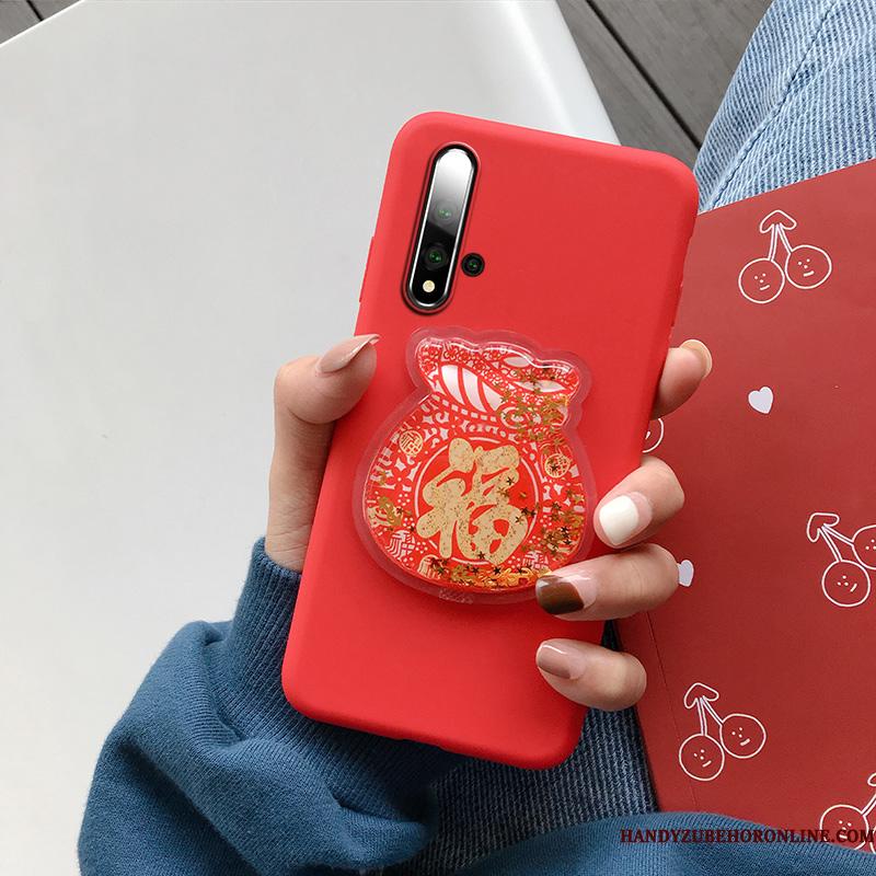 Huawei Nova 5t Etui Rød Cover Cartoon Elskeren Rotte Silikone Smuk