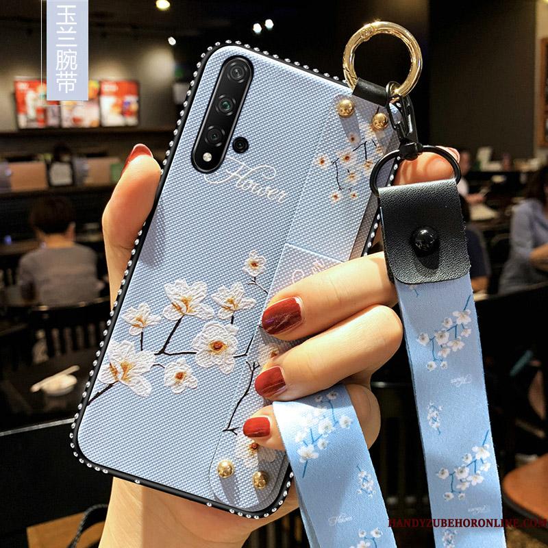 Huawei Nova 5t Telefon Etui Hvid Kreativ Beskyttelse Anti-fald Strass Cover