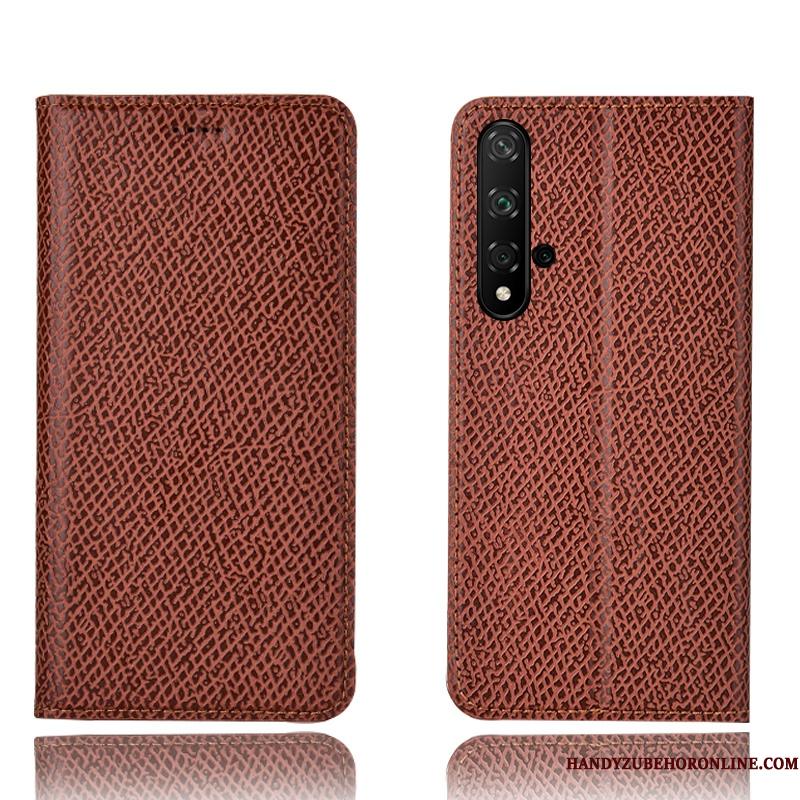 Huawei Nova 5t Telefon Etui Mønster Beskyttelse Alt Inklusive Ægte Læder Cover Rød