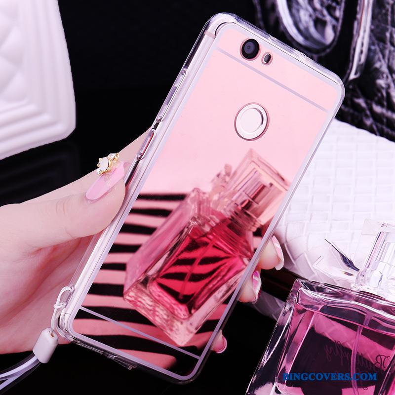 Huawei Nova Anti-fald Telefon Etui Beskyttelse Cover Spejl Guld Silikone