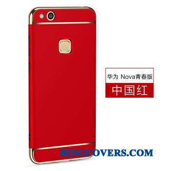 Huawei Nova Cover Anti-fald Pu Cyan Telefon Etui Beskyttelse Sølv