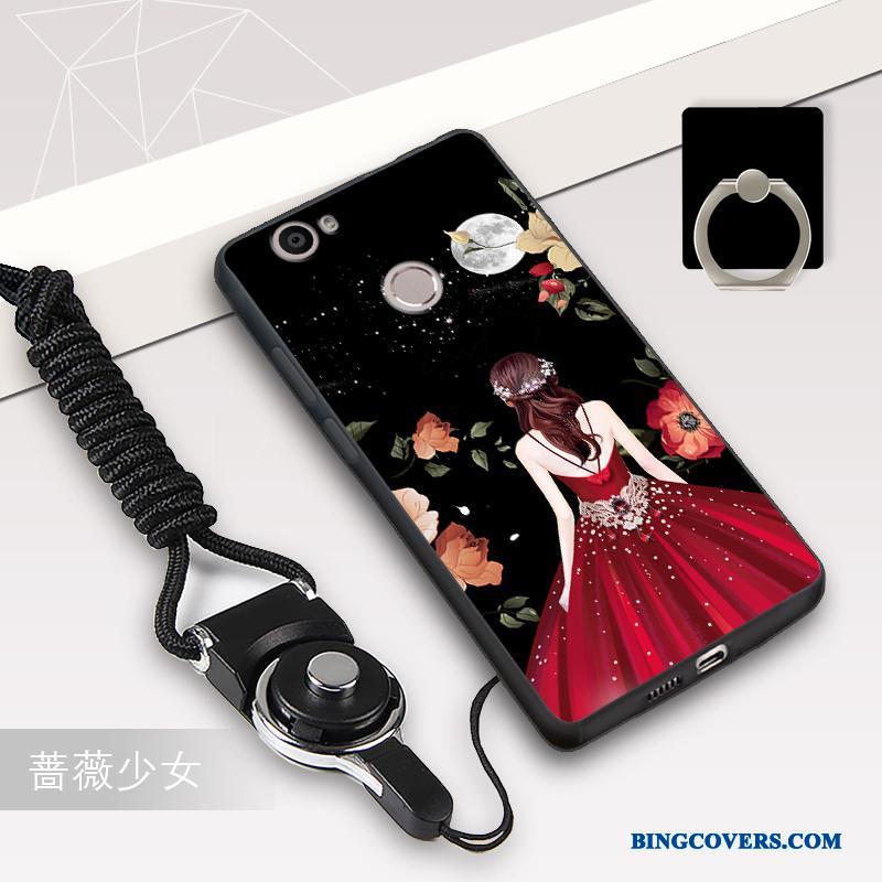 Huawei Nova Cover Beskyttelse Hængende Ornamenter Telefon Etui Mobiltelefon Blød Sort