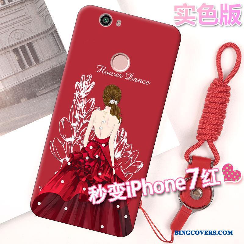 Huawei Nova Cover Gennemsigtig Silikone Telefon Etui Beskyttelse Rød Trend