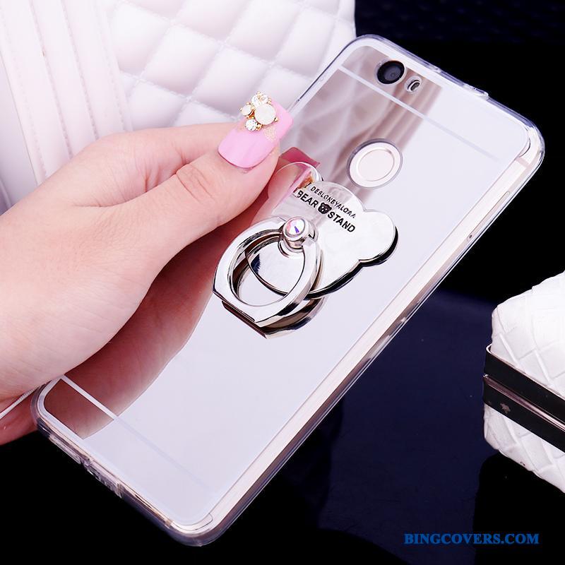 Huawei Nova Cover Spejl Silikone Telefon Etui Ring Guld Hængende Ornamenter