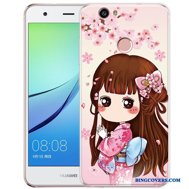 Huawei Nova Telefon Etui Malet Beskyttelse Blød Mobiltelefon Lyserød Cartoon