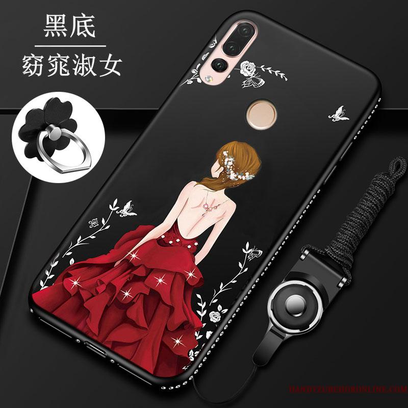 Huawei P Smart+ 2019 Alt Inklusive Cover Anti-fald Rød Telefon Etui Silikone Blød