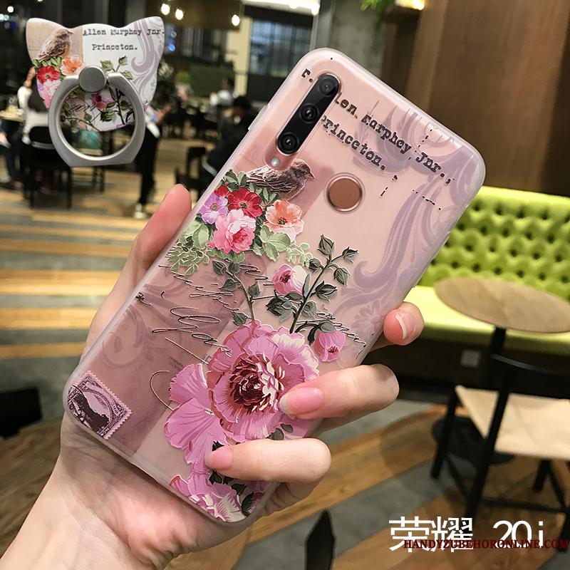 Huawei P Smart+ 2019 Etui Beskyttelse Blomster Nubuck Ny Hængende Ornamenter Alt Inklusive Tynd