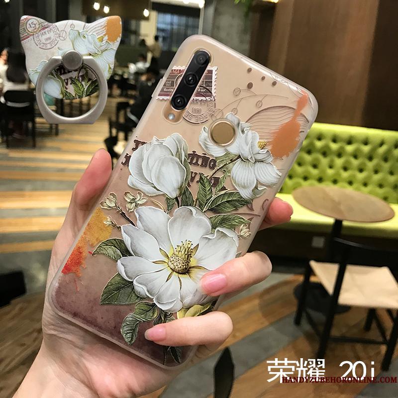 Huawei P Smart+ 2019 Etui Beskyttelse Blomster Nubuck Ny Hængende Ornamenter Alt Inklusive Tynd