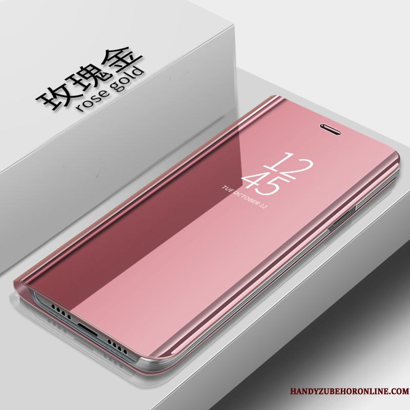 Huawei P Smart 2019 Etui Folio Elegante Lædertaske Beskyttelse Sølv Gennemsigtig Spejl