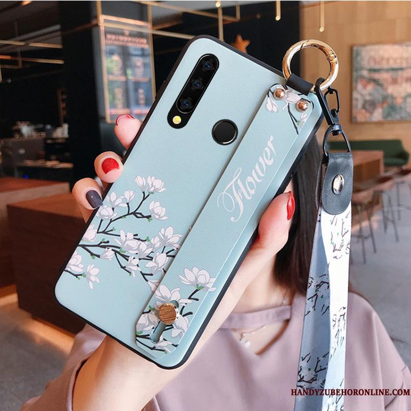 Huawei P Smart+ 2019 Etui Lange Beskyttelse Hvid Silikone Af Personlighed Hærdning Plomme Blomst