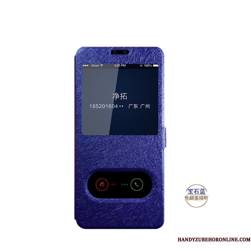 Huawei P Smart 2019 Lædertaske Folio Vinduer Cover Support Silke Telefon Etui