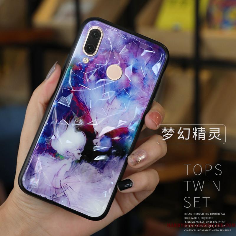 Huawei P Smart 2019 Mode Cover Blå Smuk Beskyttelse Alt Inklusive Telefon Etui