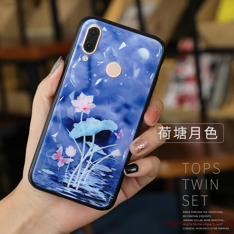 Huawei P Smart 2019 Mode Cover Blå Smuk Beskyttelse Alt Inklusive Telefon Etui