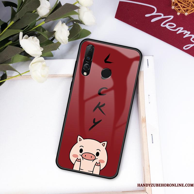 Huawei P Smart+ 2019 Silikone Smuk Alt Inklusive Cartoon Rød Telefon Etui Heldig