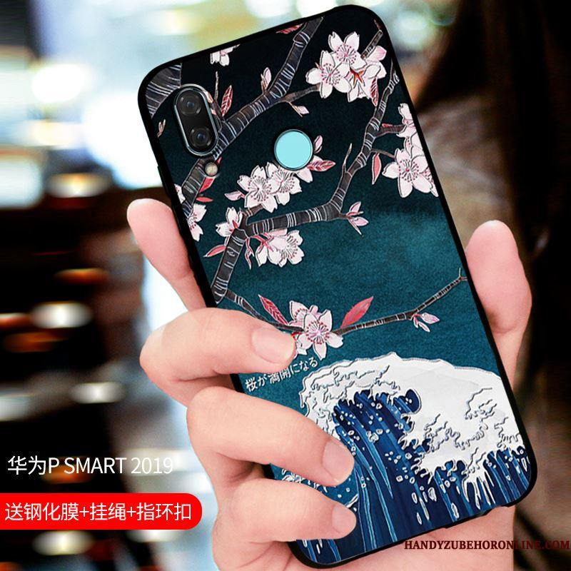 Huawei P Smart 2019 Telefon Etui Tilpas Cover Blå Beskyttelse Nubuck Alt Inklusive