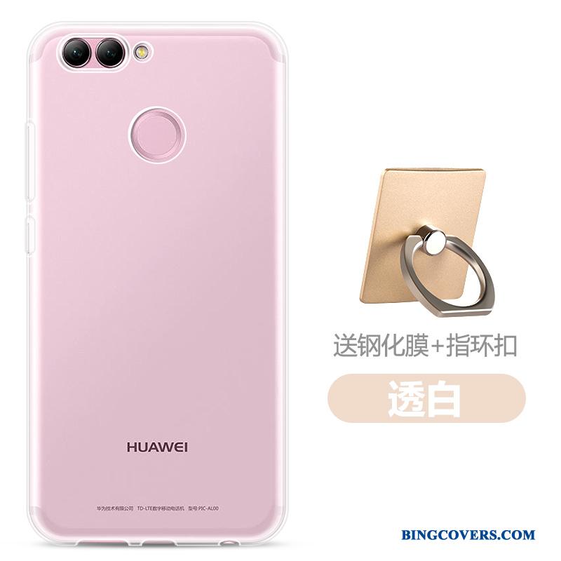 Huawei P Smart Blød Lyserød Silikone Let Tynd Telefon Etui Gennemsigtig Af Personlighed