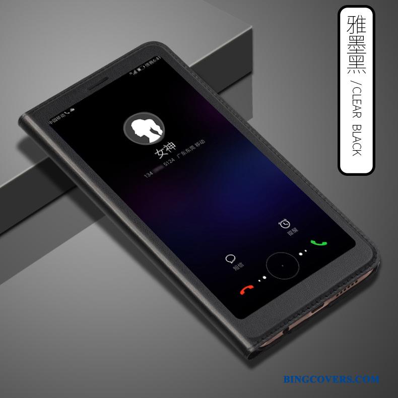 Huawei P Smart Etui Beskyttelse Anti-fald Lædertaske Cover Mobiltelefon Clamshell Rød