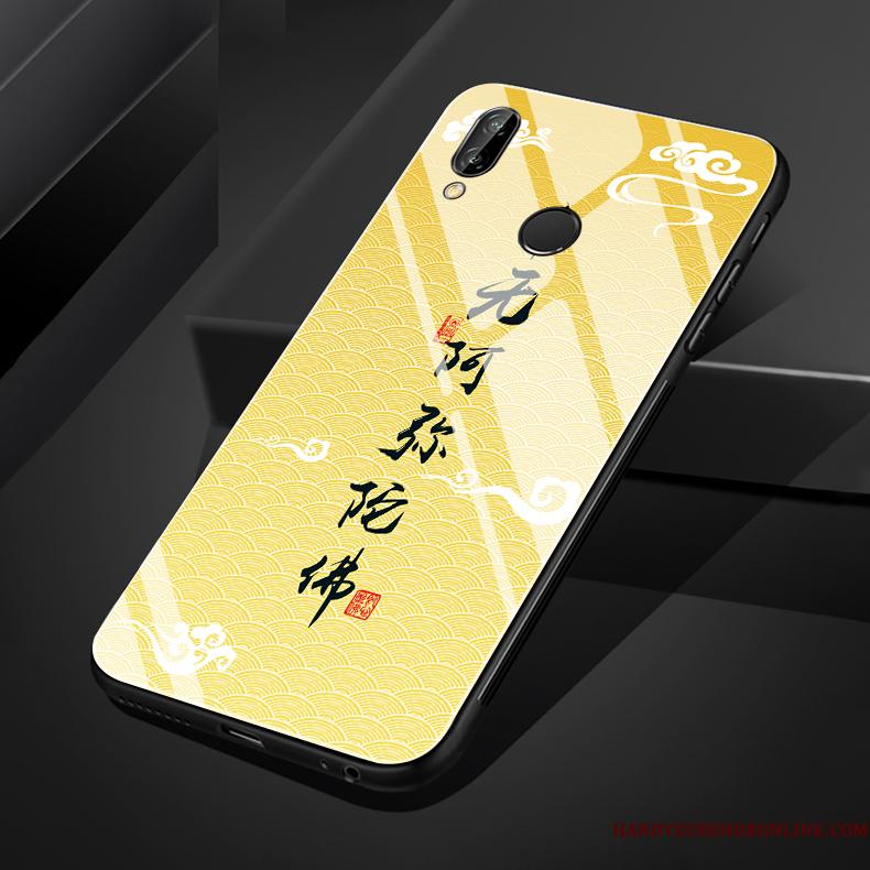 Huawei P Smart+ Silikone Hemming Kreativ Buddha Hjerte Telefon Etui Kinesisk Stil