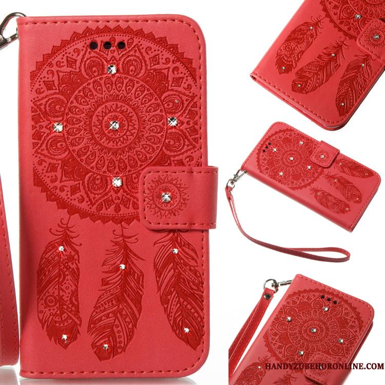 Huawei P Smart+ Strass Etui Silikone Lædertaske Blød Hængende Ornamenter Telefon