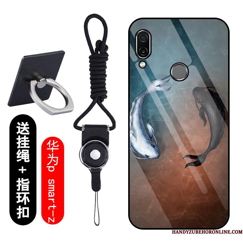 Huawei P Smart Z Etui Hærdet Glas Cover Beskyttelse Trend Mønster Cartoon Tilpas
