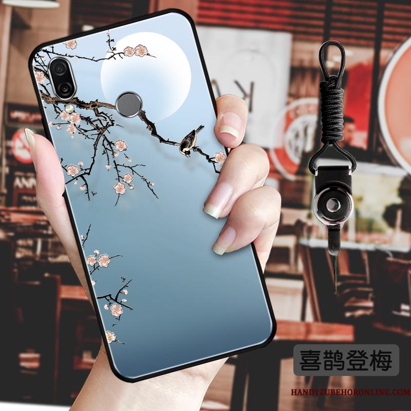 Huawei P Smart Z Etui Relief Beskyttelse Sort Hængende Ornamenter Telefon Vintage