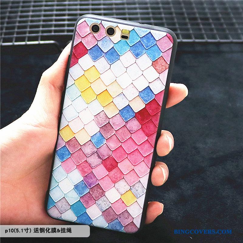 Huawei P10 Anti-fald Telefon Etui Silikone Trend Kreativ Gul Hængende Ornamenter