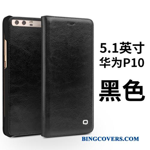 Huawei P10 Beskyttelse Business Folio Cover Lædertaske Telefon Etui Ægte Læder
