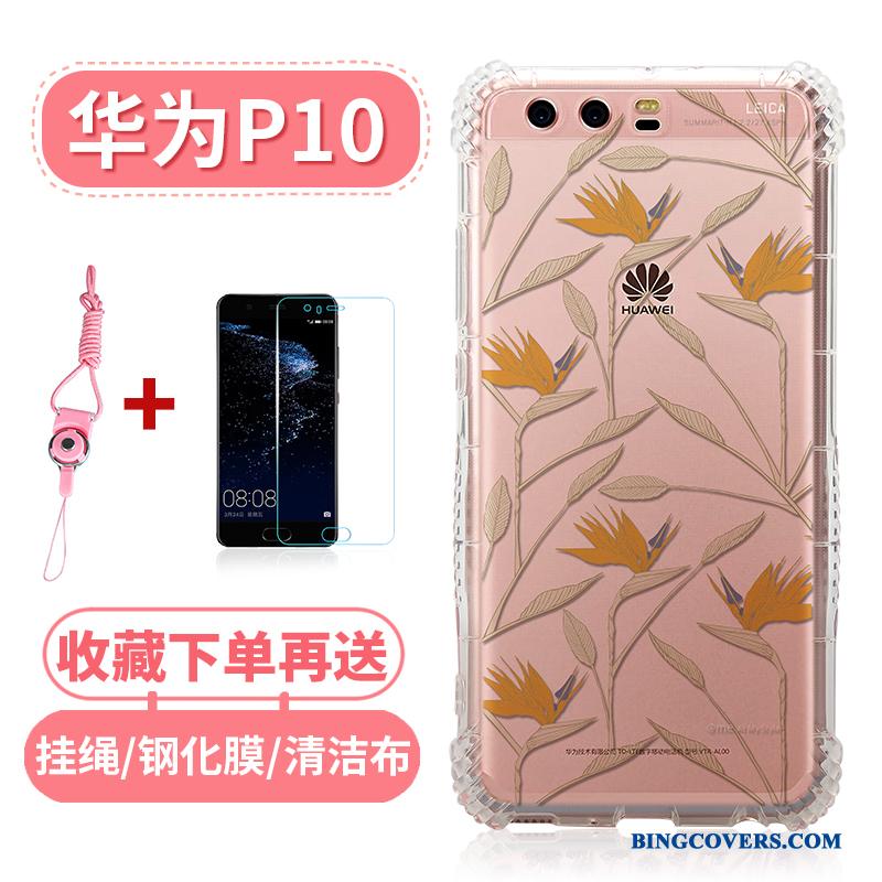 Huawei P10 Cover Blød Anti-fald Hængende Ornamenter Telefon Etui Alt Inklusive Gennemsigtig
