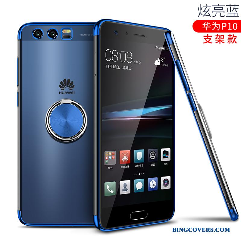 Huawei P10 Etui Blød Alt Inklusive Nubuck Gennemsigtig Anti-fald Beskyttelse Blå