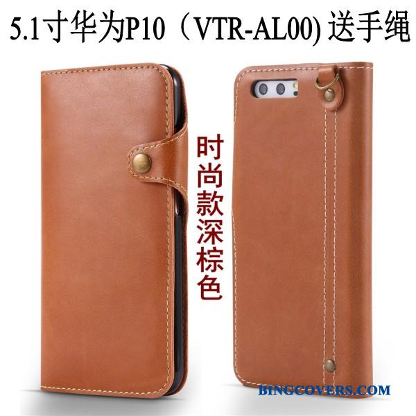 Huawei P10 Etui Clamshell Cover Tegnebog Beskyttelse Anti-fald Lædertaske Hængende Ornamenter