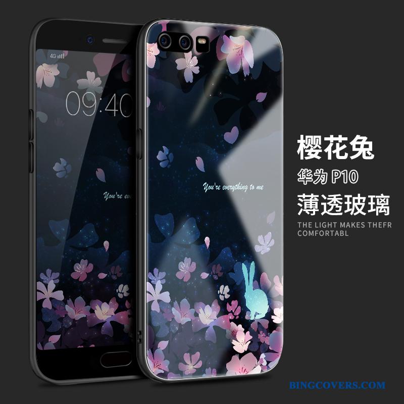Huawei P10 Etui Glas Beskyttelse Anti-fald Kreativ Silikone Trendy Lilla