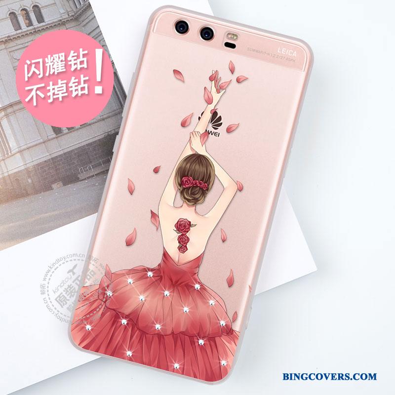Huawei P10 Etui Ny Anti-fald Cover Silikone Lilla Alt Inklusive Strass