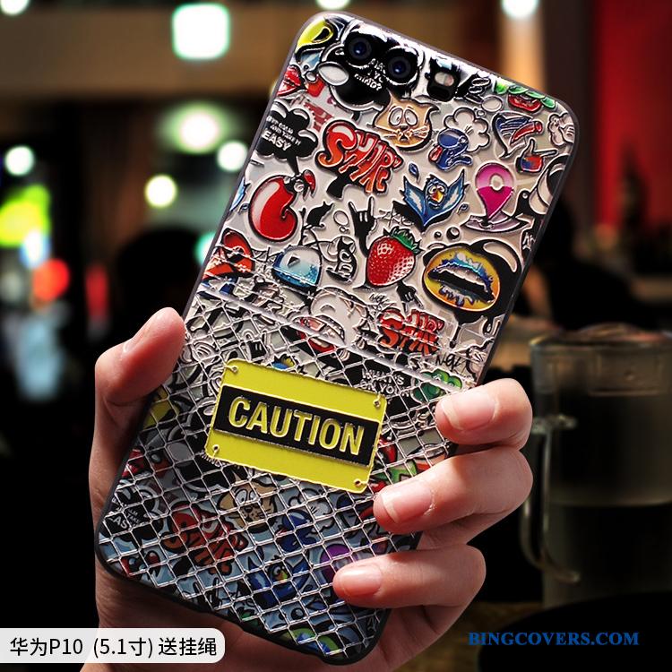 Huawei P10 Etui Silikone Kreativ Anti-fald Cartoon Af Personlighed Smuk Farve