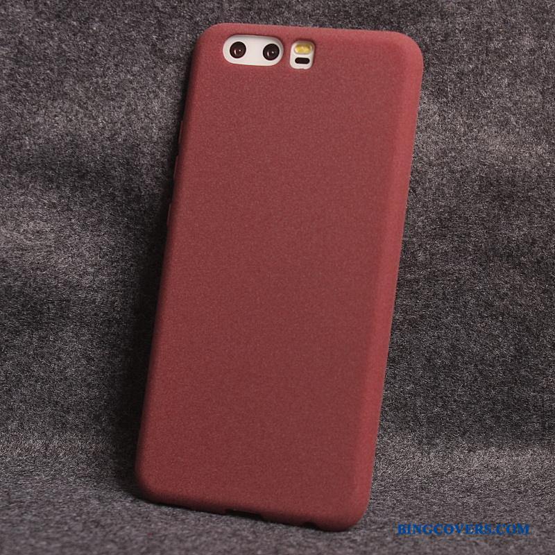 Huawei P10 Etui Skridsikre Anti-fald Blød Rød Cover Silikone Trend