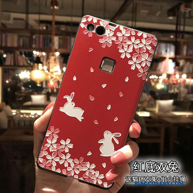 Huawei P10 Lite Alt Inklusive Silikone Hængende Ornamenter Cover Telefon Etui Rød